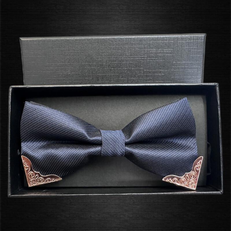 Fashionable Metal Corner Bowtie Men's Suit Shirt Double-layer Wedding Tailcoat Butterfly Tie Men's Accessories with Gift Box