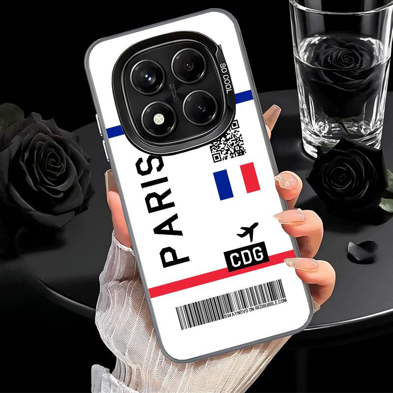 Travel Air Ticket Label Shockproof Phone Case for Xiaomi Redmi Note 15 14 13 12 Pro Plus 11 11S 11T 5G Cover Anti Fall Fundas