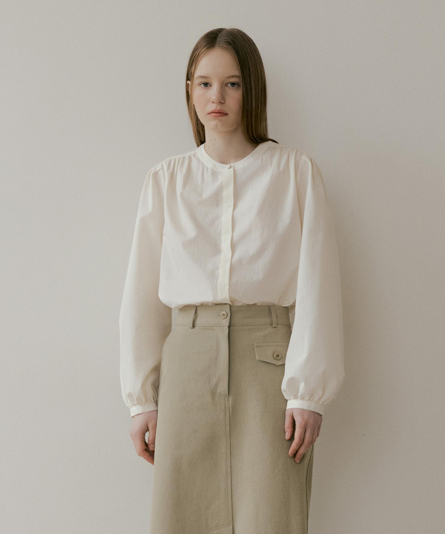 The Penny Hella Shirring Blouse - Ivory Free/Free