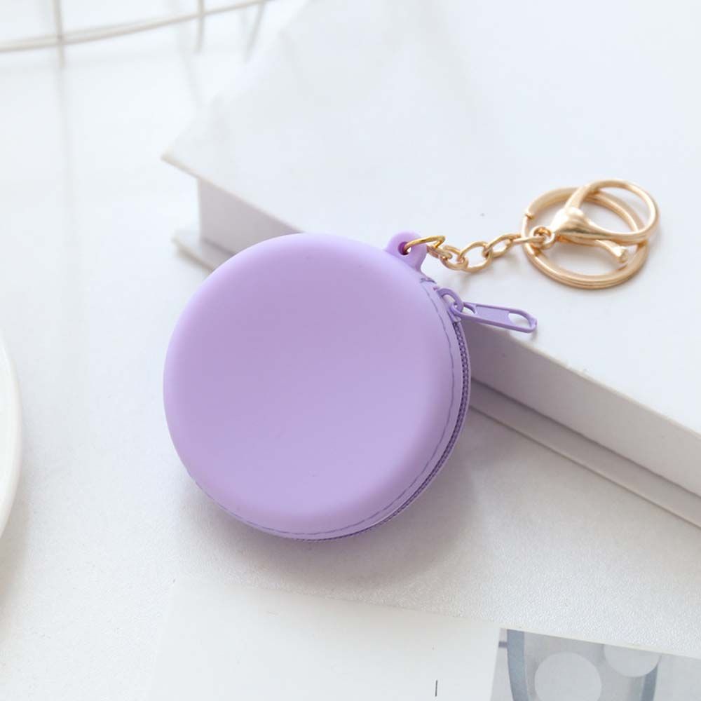 Kid Gift Cartoon Round Silicone Headset Bag Wallet Change Pouch Bag Coin Purse