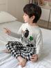 2025 Kids' Spring/Autumn Modal Cartoon Pajama Set: Lightweight & Loose Fit for Boys - Perfect for Home & Air Conditioning.