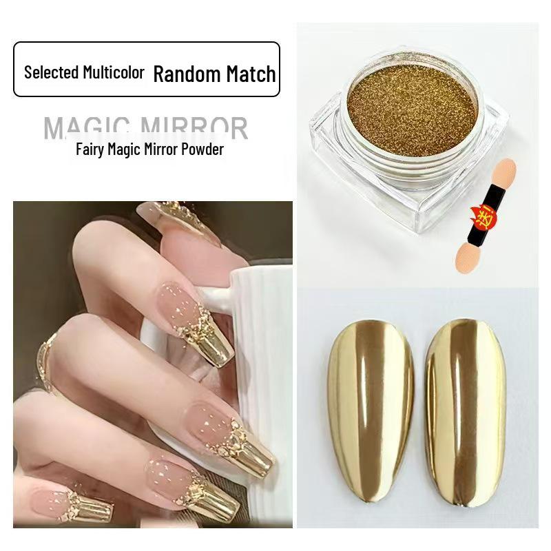 Metallic Fairy Magic Mirror Nail Art Powder - Gold & Silver Highlighter