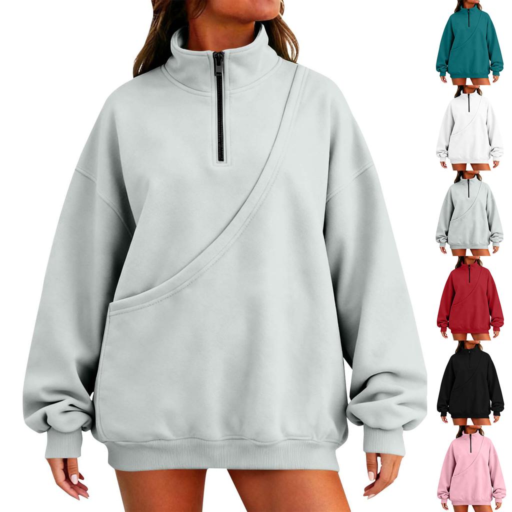 Women's Stand Collar Long Sleeve Sweatshirt Top