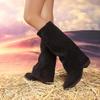 New Autumn and Winter Pointed Western? Boy Knight High Boots Women's Retro Suede Boots Pant Tube Boots
