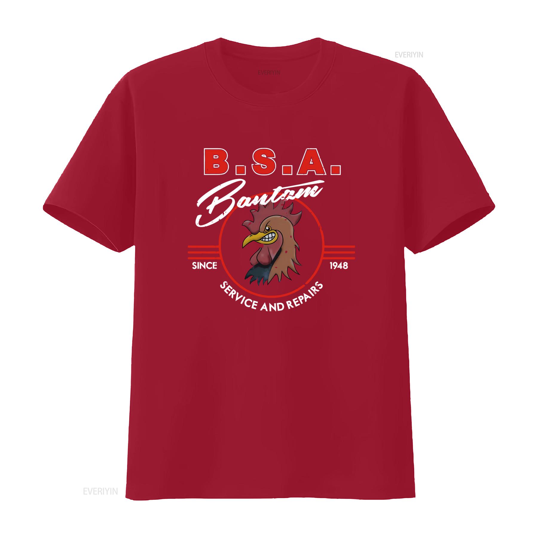

BSA Bantam Vintage T Shirt Retro Rooster Design Since 1948 Service Repairs Ideal for Biker Rat Chopper Bobber Hotrod vintage S