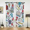 Zasłony okienne do salonu Książka Długopis Artykuły papiernicze Linijka Pędzel Globus Zasłony do pokoju dziecięcego Kuchnia Dekoracje Rolety Zasłony
