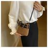 IELGY Hand-Carry Contrast Color Drawstring Bucket Bag Niche Retro Fashion One-Shoulder Messenger
