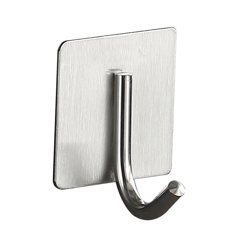 Strong Adhesive Stainless Steel Wall Hook for Kitchen, Clothes, and Hats - No Drill Required