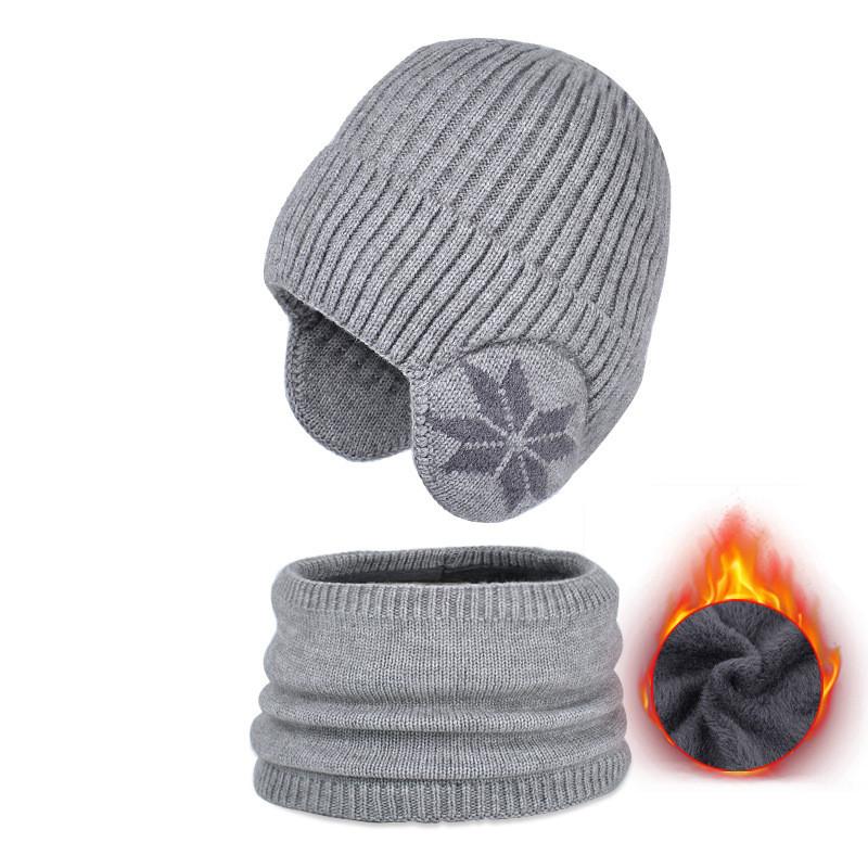 Winter Knit Hat And Neck Warmer Set With Windproof Ear Protection For Women And Men