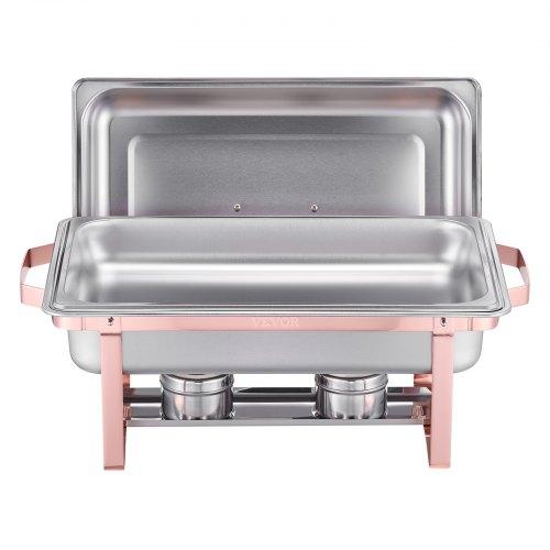 VEVOR Chafing Dish Buffet Set, 8 Qt 2 Pack, Stainless Steel Chafer with 2 Full Size Pans