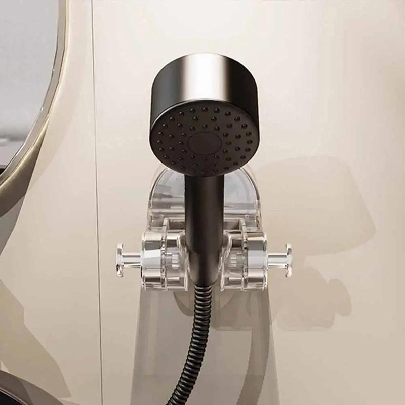 Wandmontierte Duschhalterung Hängebasis Stanzfreier Duschkopfhalter 360° Drehung Selbstklebender Duschdüsenhalter Küche