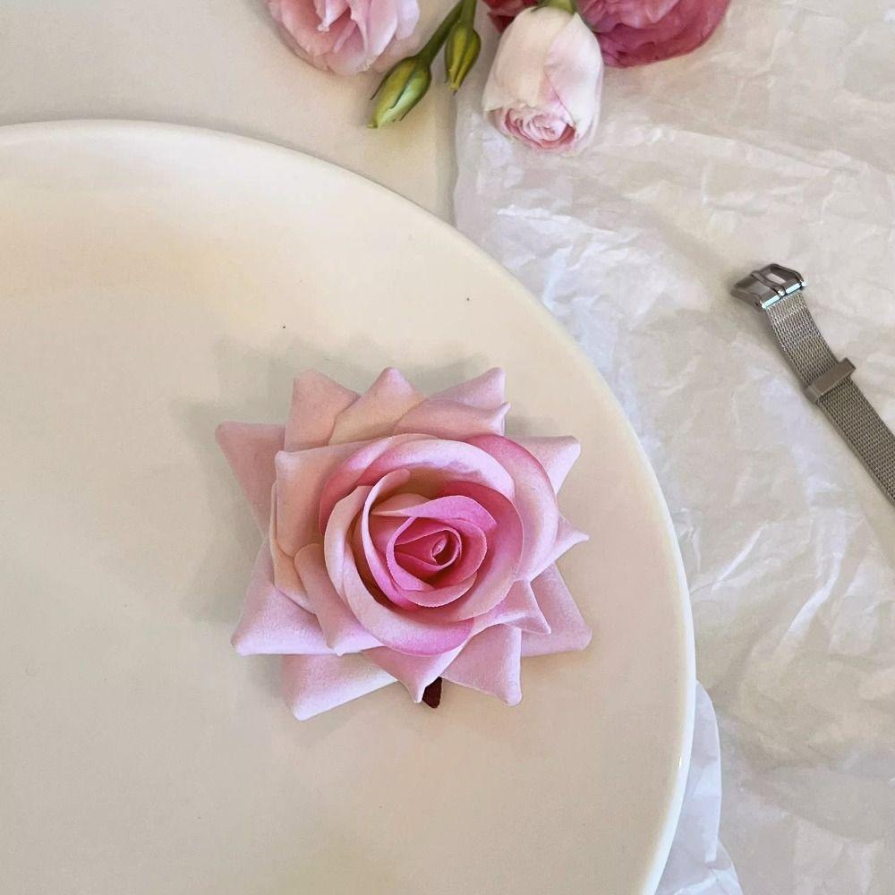 Bohemian Style Flower Hair Clip Cloth Girl Hair Clip Cute Red Rose Hairpin  Beach