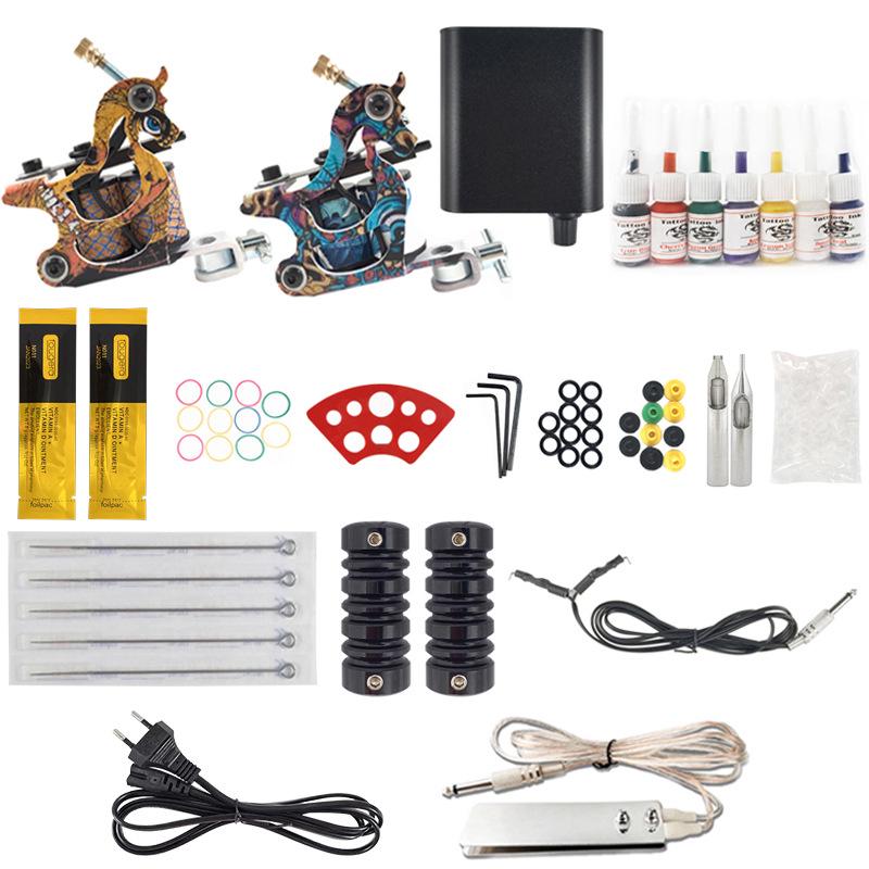 

Набор тату-машинок «Морской конёк»: Полное тату-оборудование с набором для практики и блоком питания Seahorse Dual Machine Tattoo Set