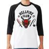 Sommer Hellfire Club Monster Grafik T-Shirt Hohe Qualität Dreiviertelärmel Rundhalsausschnitt Bequem Streetwear Harajuku Y2k T-Shirt