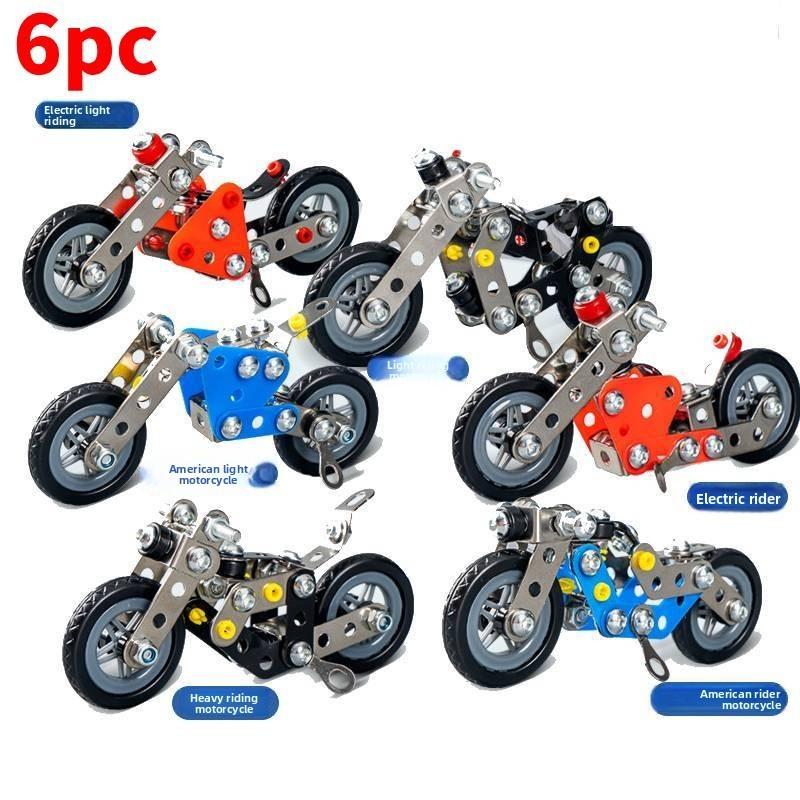 Childrens Diy Metal Assembly Kit With Offroad Motorcycle Model For Educational Play