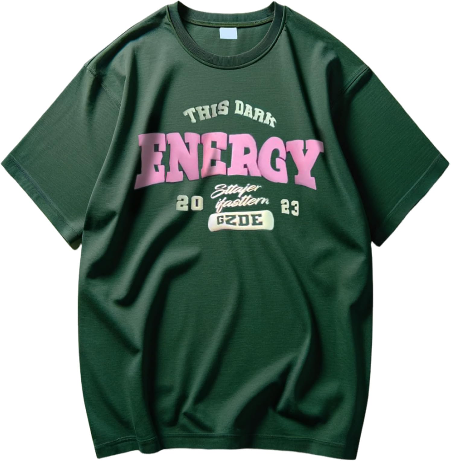 

Футболка с логотипом колледжа Energy, короткая, корейская, большая, классная, с круглым вырезом и 4S [J.STORE], простая, с рукавом, школьная, уличная, милая, свободная,