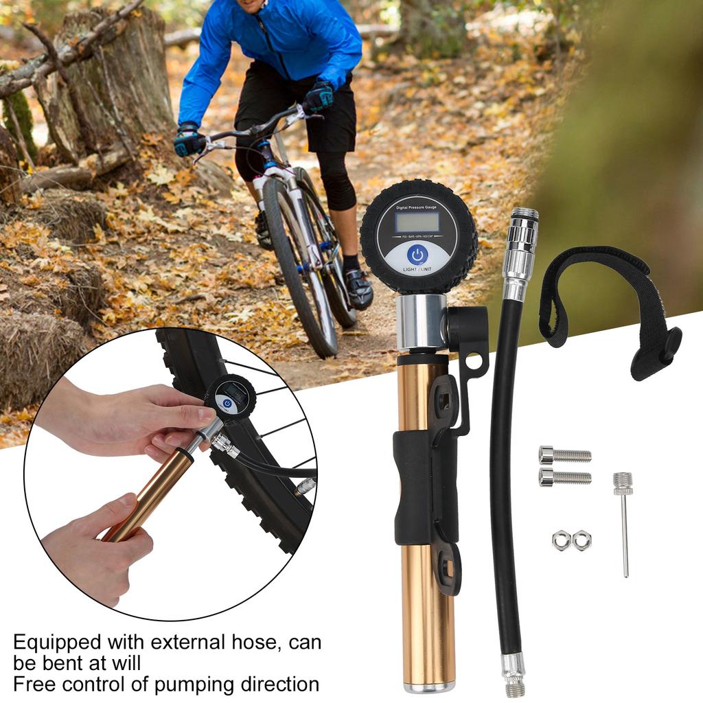 LCD Digital Display     Pump Portable Aluminium Alloy Manual Riding Equipment