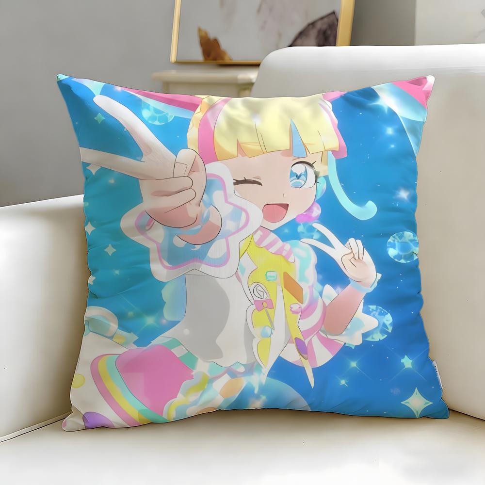 Idol Anime Kiratto Pri Chan Cushion Cover Soft  EasyWash Pillow Case  Versatile for Couch Bed Travel and Office