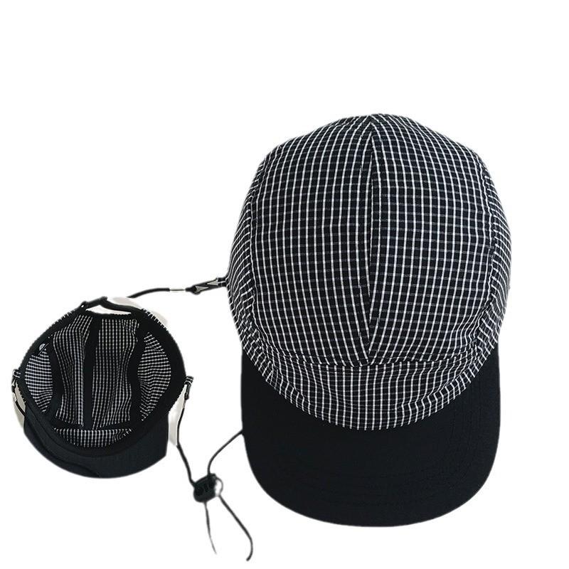 Baseball Cap Peaked Hat Breathable Grid Pattern Uv Protection  Adjustable Gift