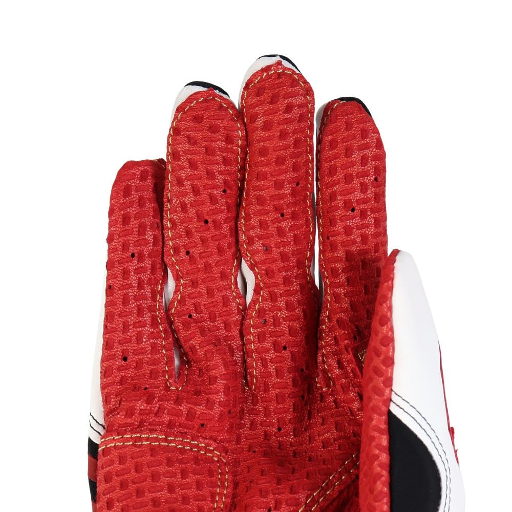 Marucci Buzun Batting X Gloves, Ambidextrous, Men's MBGFZNP-W/BK/R (White Black/L)
