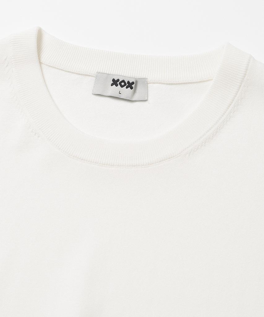 XOX Basic Cool Round Crop Short Sleeve Knit [Ivory]