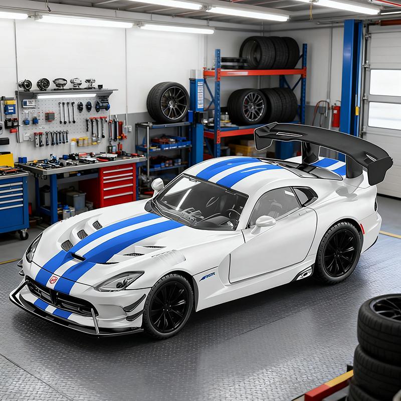 NEW 1/24 Dodge Viper SRT Supercar Alloy Model Car Toy Diecasts Metal Casting Sound and Light Car Toys for Children Vehicle