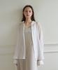 Roeil Glossy See-Through Shirt Blouse - Ivory
