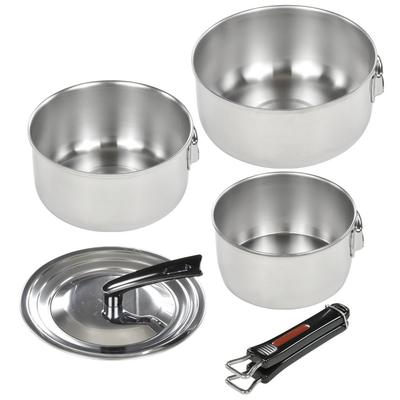 Wahei Freiz Folias One-Touch Cooker 3-Piece Set, IH Compatible, Stainless Steel, Made In Japan (FM-8157)