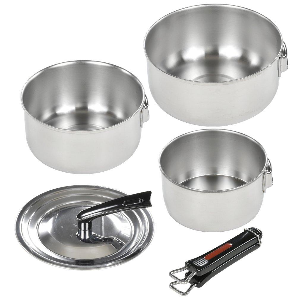 Wahei Freiz Folias One-Touch Cooker 3-Piece Set, IH Compatible, Stainless Steel, Made In Japan (FM-8157)