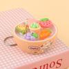 Durable Stress Relief Fidget Keychain Mini Simulation Fruit Bowl Mole Toy Waterproof for Outdoor Daily Use Relaxation