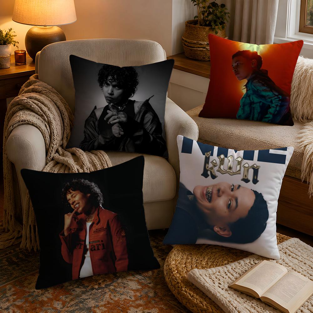 HIPHOP Singer KKwn RNB Pillow Case Soft Plush Cushion Cover Double Print and Invisible Zipper for Sofa Home Car Use