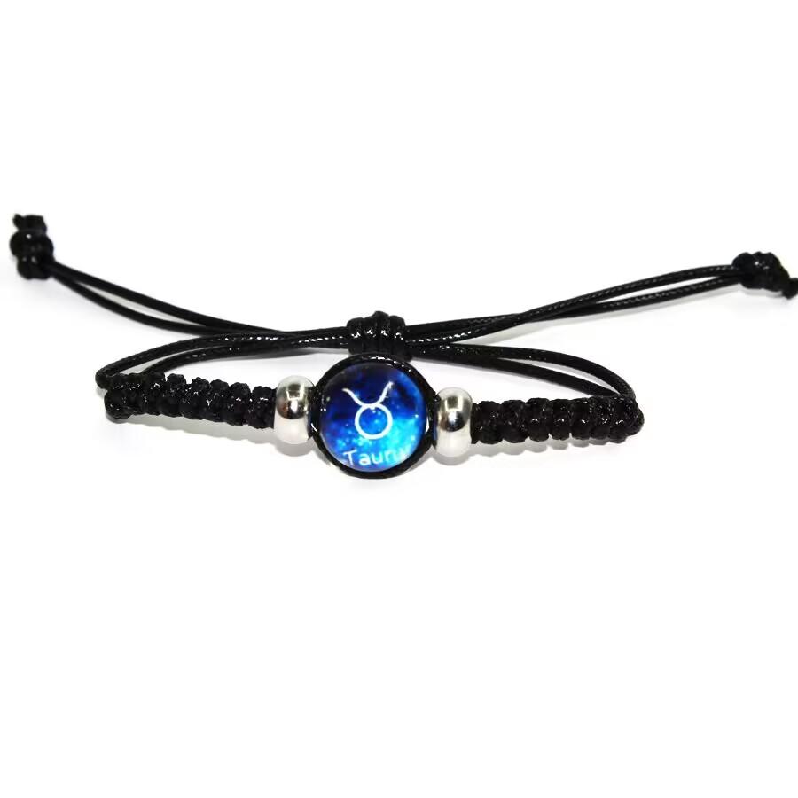 12 Constellation Twelve Constellation Bracelet Hand-woven Adjustable Rope Bracelets For Men Women Black  Bracelet Boy