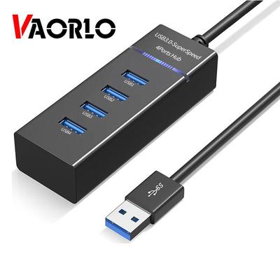 VAORLO 4portový USB HUB Vysokorychlostní 5Gbps USB 3.0 Hub Rozbočovač více USB portů 3 Hub pro notebooky Počítač Příslušenství Hub USB 3.0