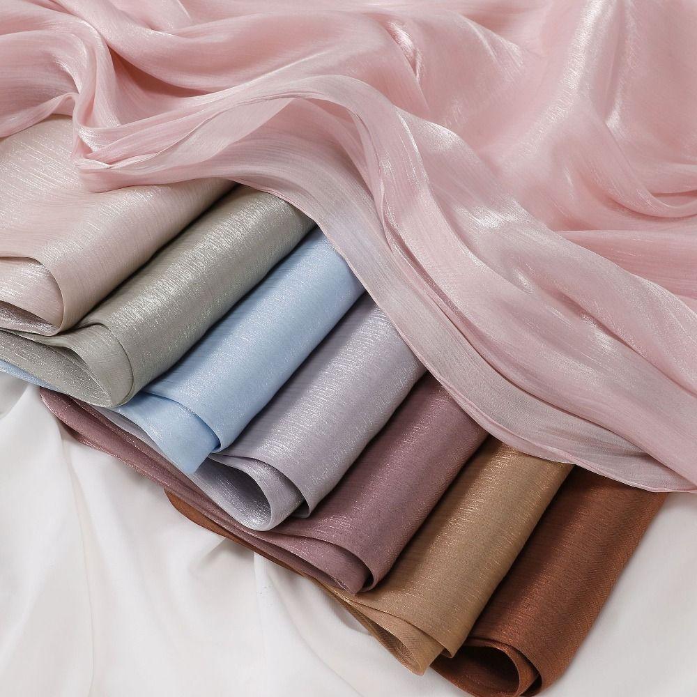 Solid Color Silk Scarf Chiffon Ramadan Long Scarf Fashion Sunscreen Headscarf  Outdoor