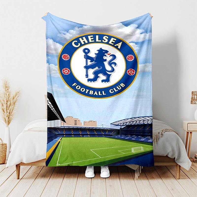 1pc Blanket - Chelsea FC logo Print Design, Lightweight Blanket for Sofa, Bed- Soft &Warm, Gift for All Seasons