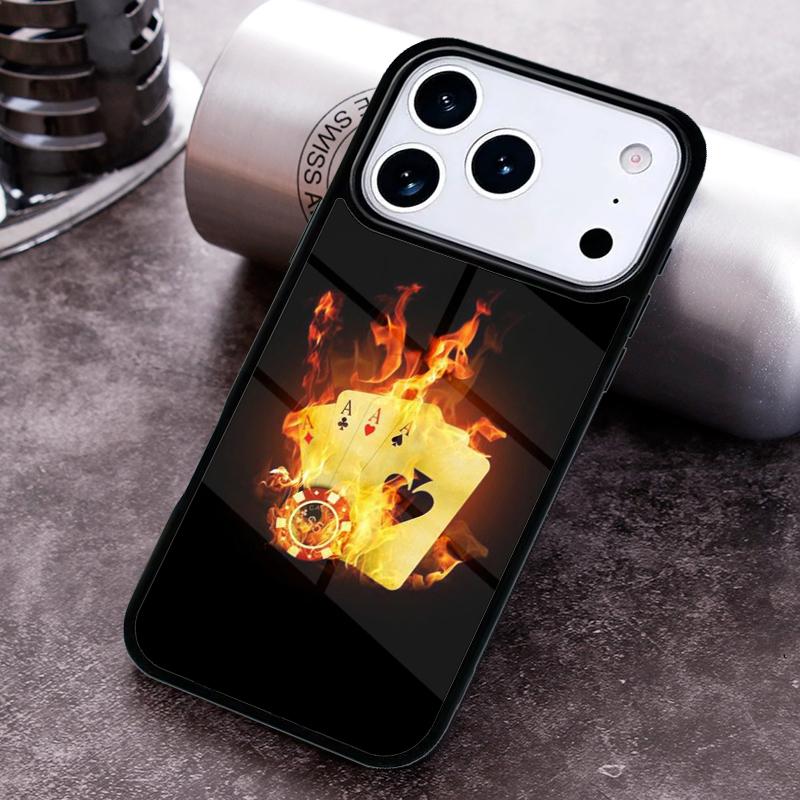 Poker Casino Art Pattern Phone Case for iPhone 17 16 15 Pro Max Air 14 13 12 11 Plus Shockproof Capa Cover