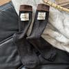 Women's New Fall Color Heel Cloth Mark Point Yarn Thick Needle Cylinder Pile Socks
