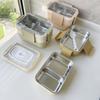 Stainless Steel Double-Layer Insulated Lunch Box, Large Capacity Compartmentalized Bento Box for Students & Office Workers