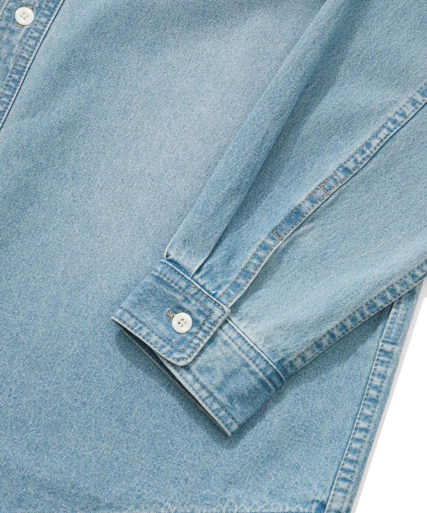 COVERNAT Semi-Oversized Washed Denim Shirt Light Blue