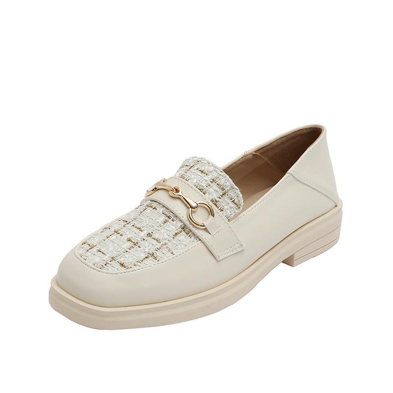 British Style Small Leather Shoes Women's Skirt 2025 Platform Versatile Loafers Autumn and Winter Velvet Single Shoes Large Size 41-43