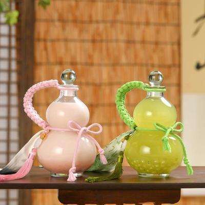 Transparent Gourd Shape High Borosilicate Glass Wine Bottle Heat-Resistant Glass Empty Bottle With Lid Milk Tea Bottle Cold Brew