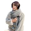 Harajuku wind autumn and winter scarf women's thickened warm solid color knitted thick wool scarf long n wind
