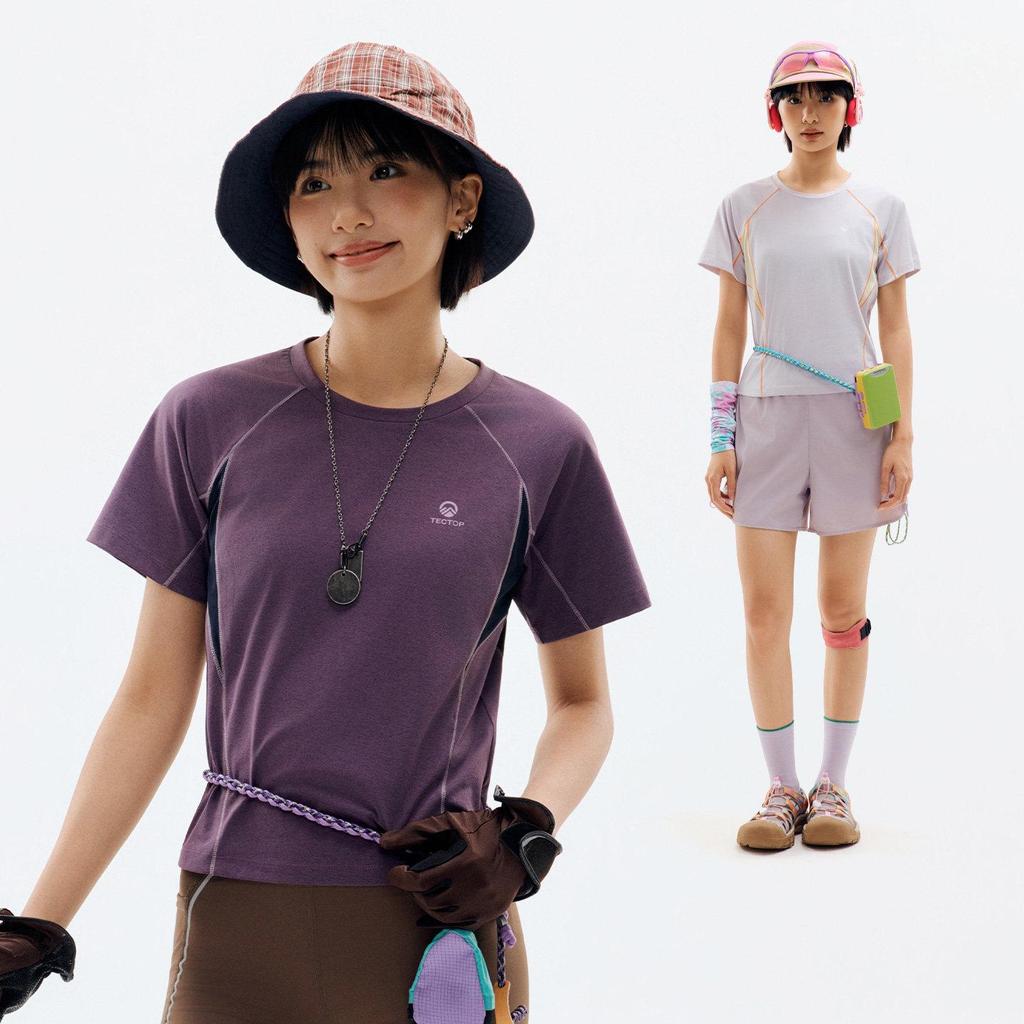 Women's FX Outdoor Quick-Dry Antibacterial Short Sleeve Sports T-Shirt with Sun Protection - Breathable Summer Running & Fitness Top