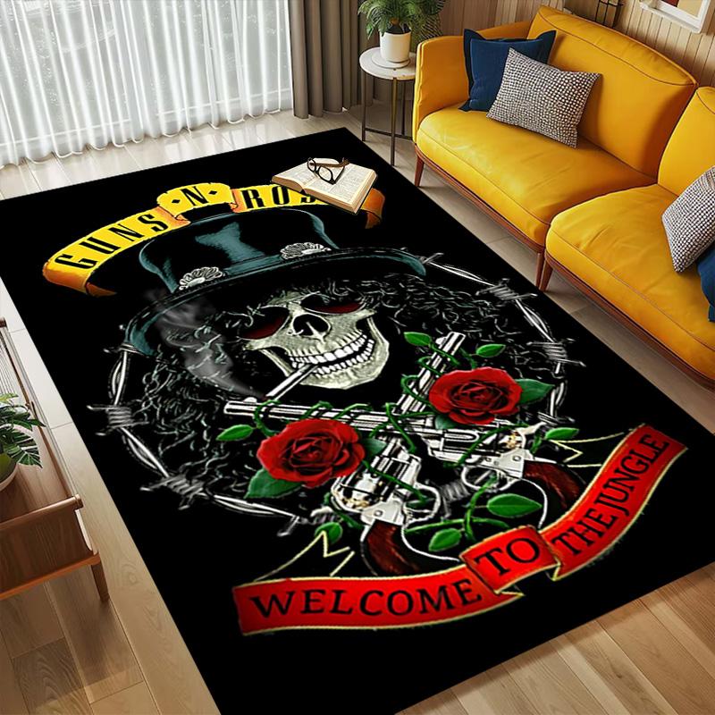Guns N' Roses Living Room Nonslip Area Rug Soft Carpet For Bedroom Game Playroom Sofa Office Home Decor Doormat Christmas Gift C926671