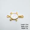 European Retro Copper-Plated Real Gold Pendant Jewelry with Mother of Pearl Double Pendant for Women