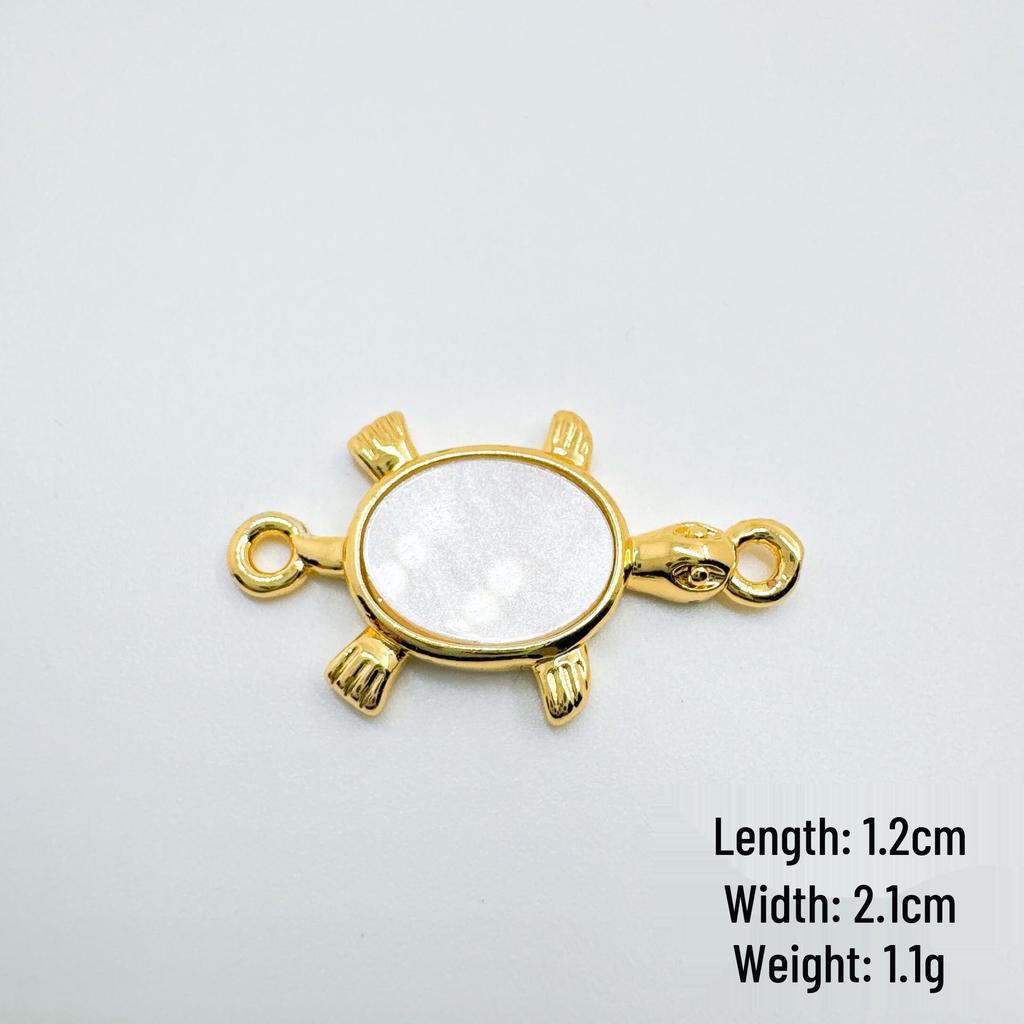 European Retro Copper-Plated Real Gold Pendant Jewelry with Mother of Pearl Double Pendant for Women