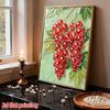 DIY Frameless Pearl Painting Kit Redcurrant 3D Shiny Bead Art Canvas Relaxing Creative Craft for Home Wall Decor Gift