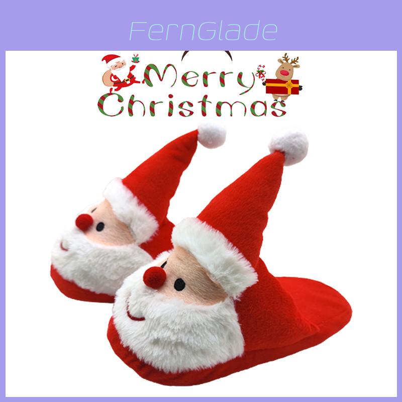 Christmas-themed Fuzzy Slippers For Kids And Women With Memory Foam And Anti-slip Sole