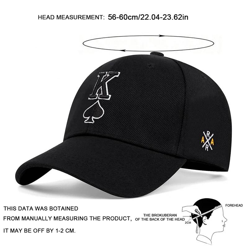 Baseball Stitching Stitched Embroidered Alphabet K Poker Neutral Gender Women Men For Caps Spring And Autumn Outdoor Adjustable Casual Hats
