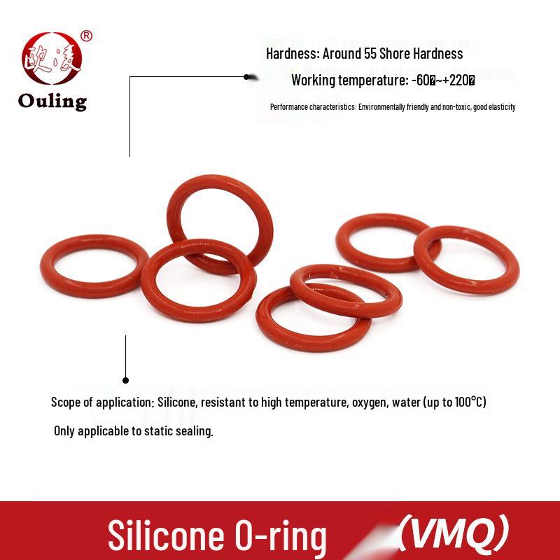 Roter Silikon Wasserdichter O-Ring Dichtung, Innendurchmesser 54,5/75mm, Drahtdurchmesser 1,8mm, Temperaturbeständig, Gute Elastizität Gummi Ring